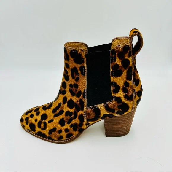 Madewell boots Regan Chelsea boots leopard print calf fur boots women size 6.5 - Picture 4 of 12
